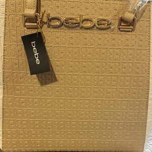 Bebe Beige Embossed Shoulder Bag